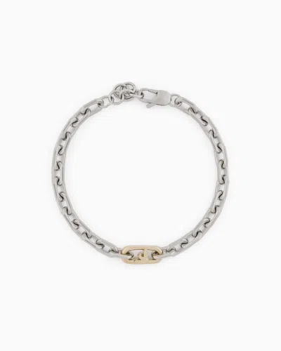 Emporio Armani Two-tone Stainless Steel Chain Bracelet In Multicoloured