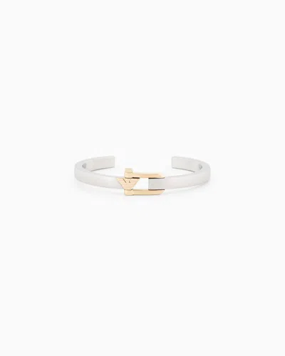 Emporio Armani Two-tone Stainless Steel Cuff Bracelet In Metallic