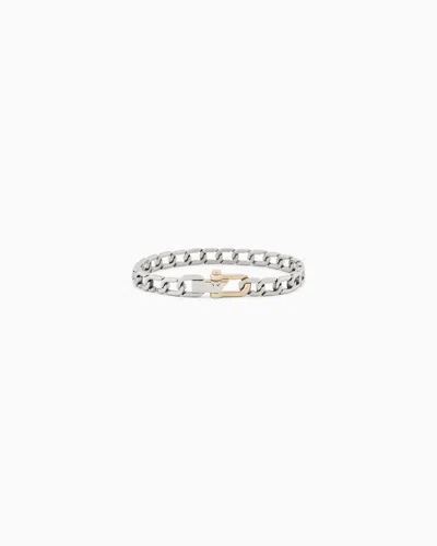Emporio Armani Two-tone Stainless Steel Chain Bracelet In Multicolore