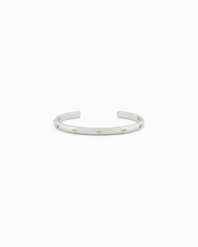 Emporio Armani Two-tone Stainless Steel Cuff Bracelet In Multicolore