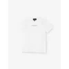 Emporio Armani Logo-print Crewneck Cotton T-shirt 4-16 In U0003 Off White / Wi