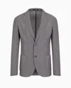 Emporio Armani Textured Single-breasted Blazer In Grey