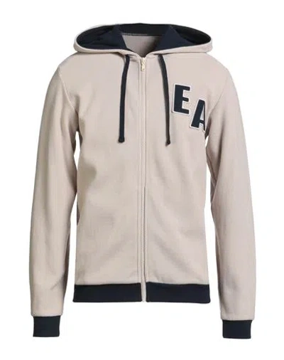 Emporio Armani Underwear Man Sweatshirt Beige Size S Cotton, Polyester In Neutral