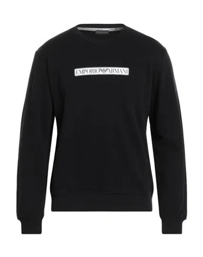 Emporio Armani Underwear Man Sweatshirt Black Size L Cotton, Elastane