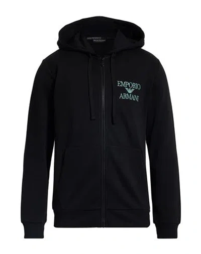 Emporio Armani Underwear Man Sweatshirt Black Size L Cotton, Polyester, Elastane