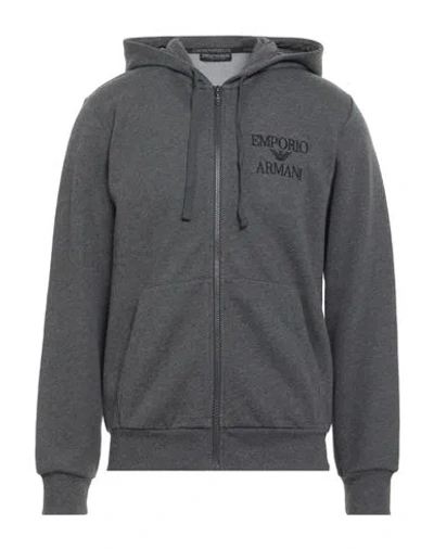 Emporio Armani Underwear Man Sweatshirt Grey Size L Cotton, Polyester, Elastane In Gray