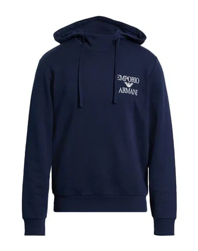 Emporio Armani Underwear Man Sweatshirt Midnight Blue Size L Cotton, Polyester, Elastane