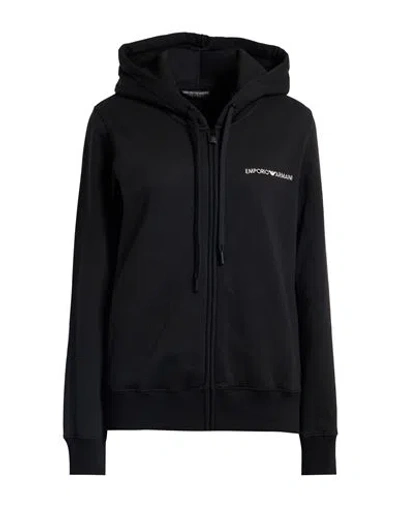 Emporio Armani Underwear Woman Sweatshirt Black Size 8 Cotton, Polyester