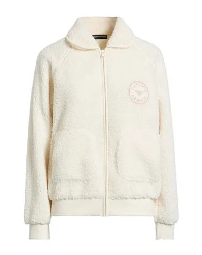 Emporio Armani Underwear Woman Sweatshirt Cream Size 5 Polyester In Neutral