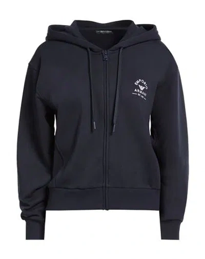Emporio Armani Underwear Woman Sweatshirt Midnight Blue Size L Cotton, Polyester, Elastane