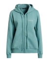 Emporio Armani Underwear Woman Sweatshirt Turquoise Size 5 Cotton, Polyester In Blue