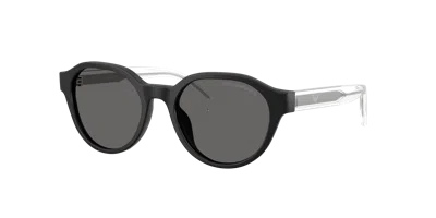 Emporio Armani Round-frame Clip-on Sunglasses In Gray