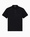 Emporio Armani Us Exclusive Jacquard Jersey Polo Shirt In Black