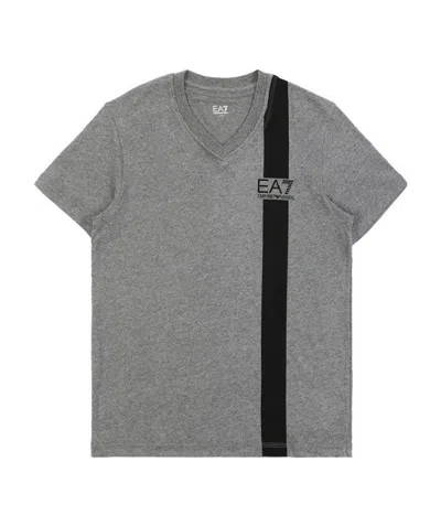 Emporio Armani V-collar Short-sleeved T-shirt In Gray