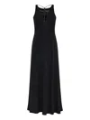 Emporio Armani Long Dress With Flared Hem And Scoop Back In Black