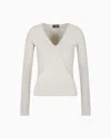 Emporio Armani V-neck Jumper With Striped Links-stitched Details