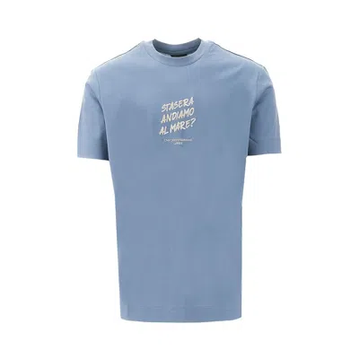 Emporio Armani V-neck Modal-blend T-shirt In Blue