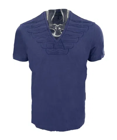 Emporio Armani V-neck Short-sleeved T-shirt In Blue
