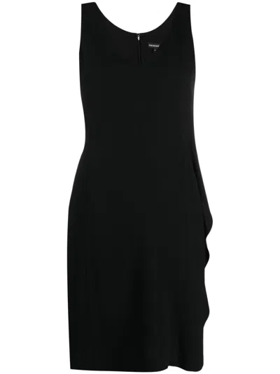 Emporio Armani V-neck Sleeveless Dress In Black
