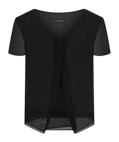 Emporio Armani V-neck Smock In Black