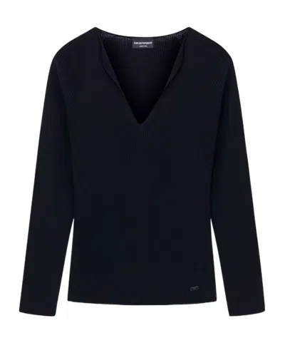 Emporio Armani V-neck Sweater In Black