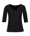 Emporio Armani Jacquard Stretch Jersey T-shirt In Black