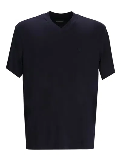 Emporio Armani V-neck T-shirt In Black