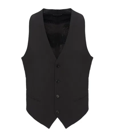 Emporio Armani V-neck Vest In Black