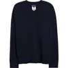 Emporio Armani V-neck Wool & Cashmere Sweater In Dark Navy