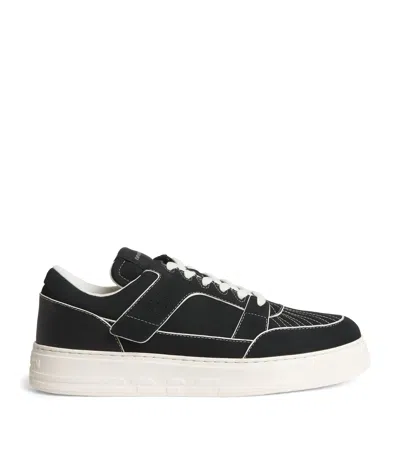 Emporio Armani Vachetta Leather Sneakers In White