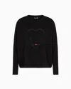 Emporio Armani Valentine's Day Capsule Collection Virgin-wool Jumper With Rhinestones In Black