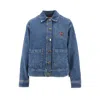Emporio Armani Long-sleeved Denim Coat In Blue
