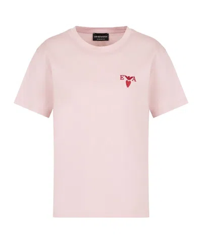 Emporio Armani Valentines Day Capsule Collection Mercerised-jersey T-shirt In Pink