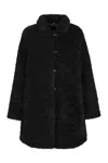 Emporio Armani Teddy Coat In Black