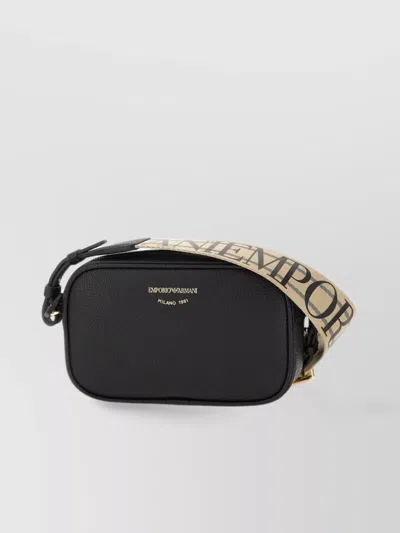 EMPORIO ARMANI VEGAN LEATHER CAMERA BAG WITH DEER PRINT