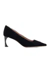 Emporio Armani Stylish Pumps With Curved Heel And Pattern In Black