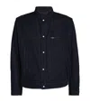 Emporio Armani Velvet-monogram Denim Jacket In Blue