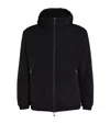 Emporio Armani Velvet Monogram Hooded Jacket In Black