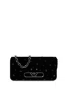 Emporio Armani Velvet Shoulder Bag In Black