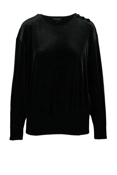 Emporio Armani Velvet Sweatshirt - Black