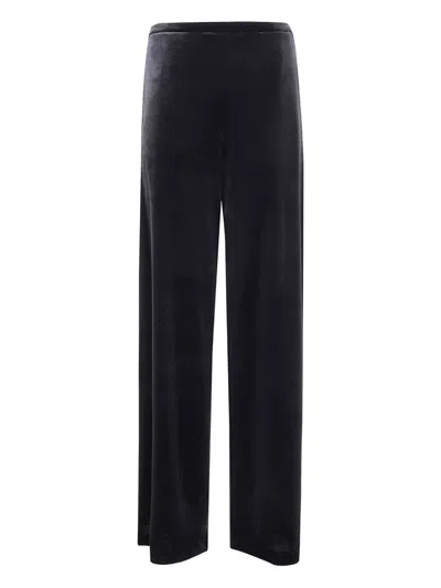 Emporio Armani Velvet Trousers In Black