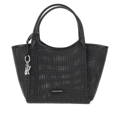 Emporio Armani Ven Faux Leather Shopping Bag In Black