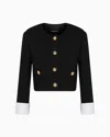 Emporio Armani Veste À Simple Boutonnage En Mélange De Laine Vierge In Black