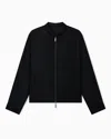 Emporio Armani Veste Zippée Réversible En Tissu Chiné In Black