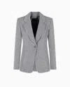 Emporio Armani Viscose And Wool Blend Chevron Blazer