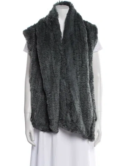 Pre-owned Emporio Armani Vintage 2010 Fur Jacket In Gray