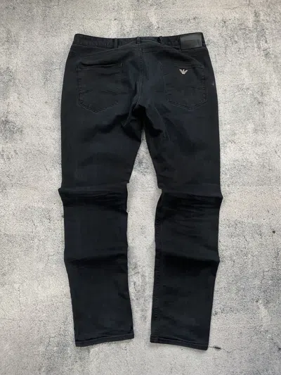Pre-owned Emporio Armani Vintage  Metal Logo Y2k Hype Black Pants