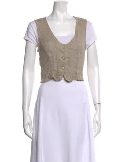 Pre-owned Emporio Armani Vintage Linen Sweater In Neutrals
