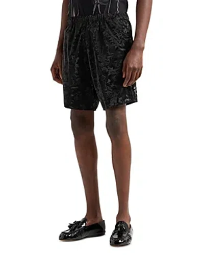 Emporio Armani Vinyl Look Technical Fabric Regular Fit Bermuda Shorts In Black
