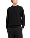 Emporio Armani Virgin Wool Allover Jacquard Striped Sweater In Black